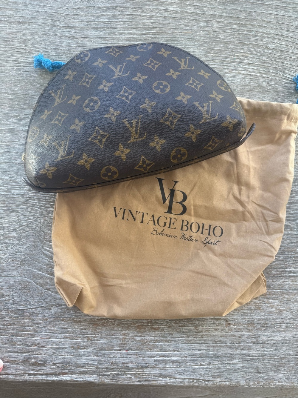 Vintage Boho LV cosmetic bag